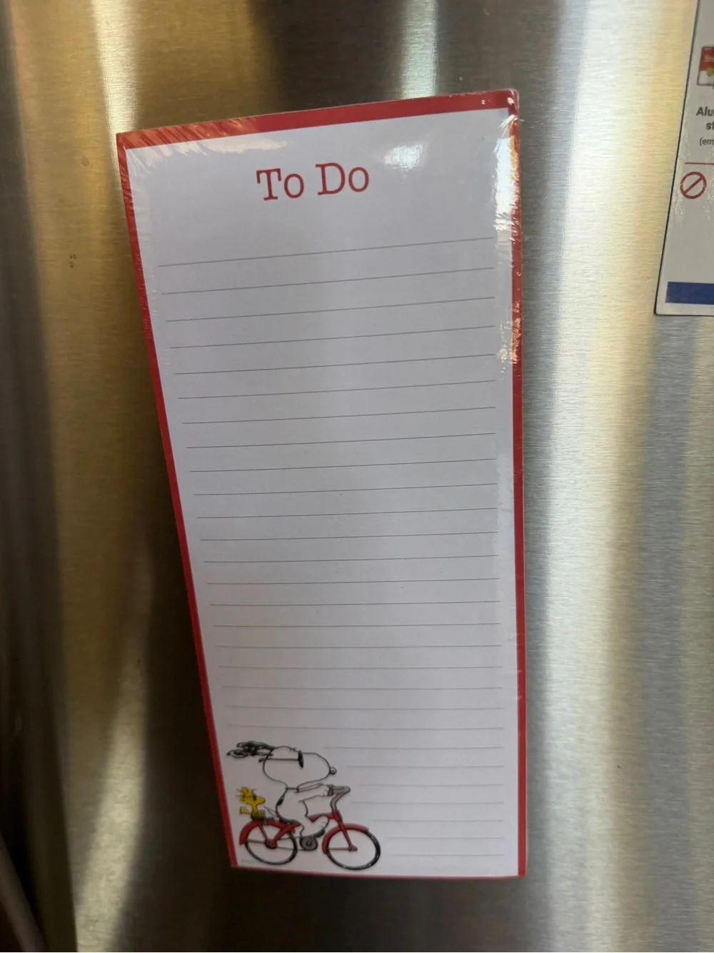 Peanuts woodstock notepad